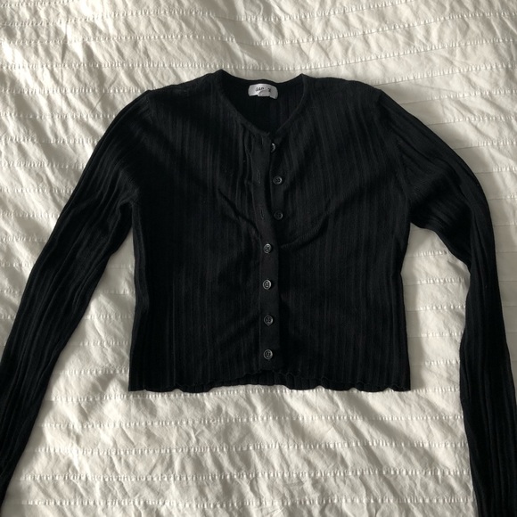 Garage Tops - GARAGE Black Cropped Cardigan